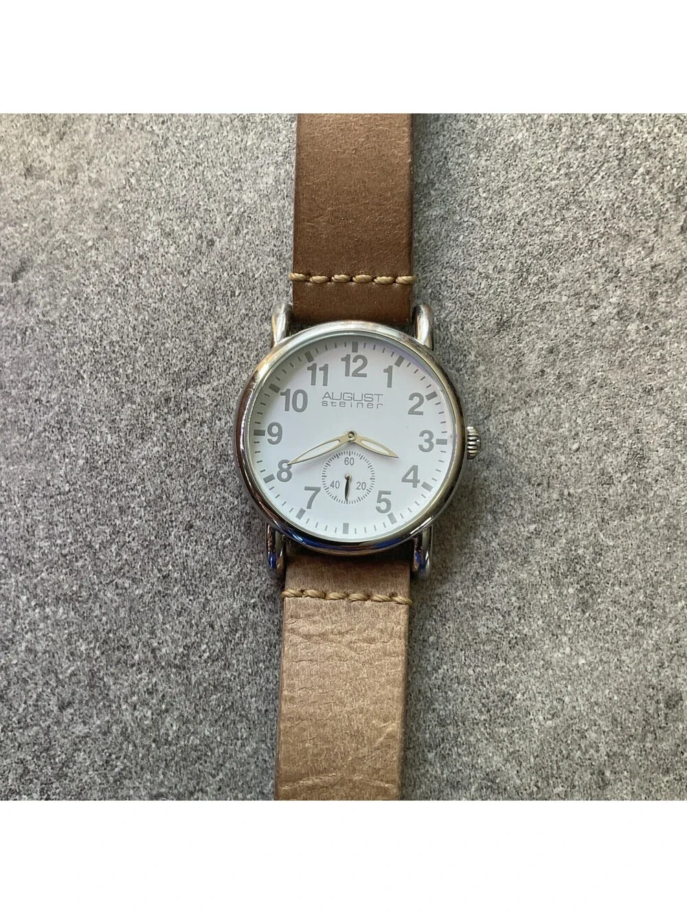 AUGUST Steiner Women’s Watch 37mm Case AS8110TN Genuine Tan Leather Band B-K